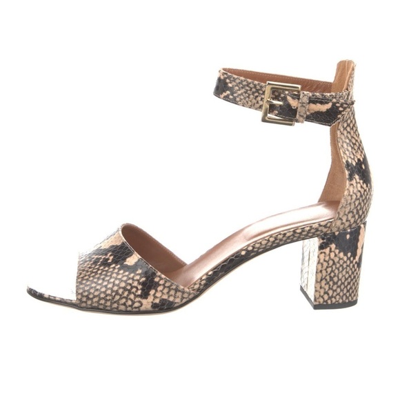 PARIS TEXAS Embossed Leather Snake Print Heeled Sandal Size 39 - Picture 1 of 7